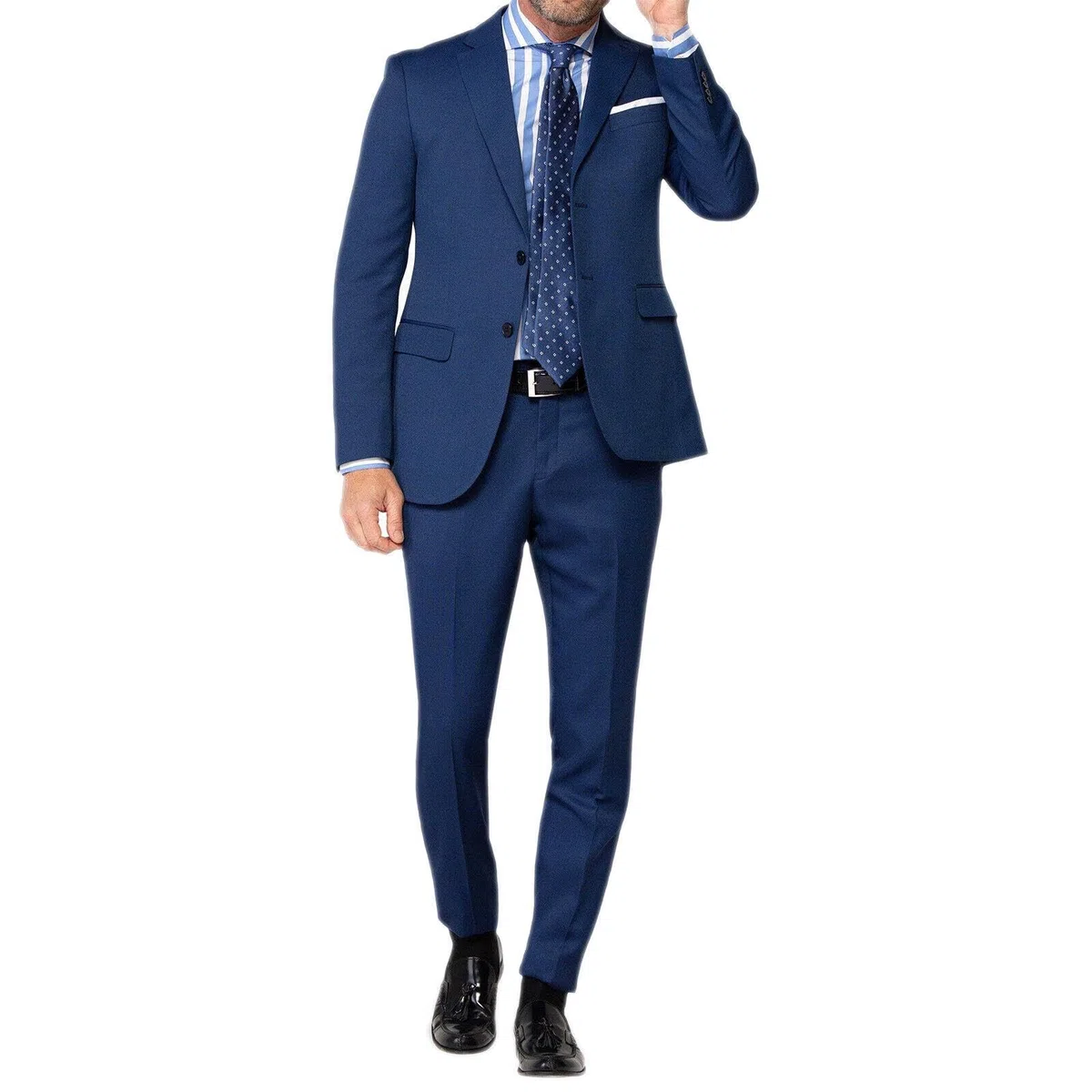 Abito da Uomo Micro Fantasia Vestito Formale Completo Elegante Sartoriale Slim Giacca e Pantalone da Ufficio