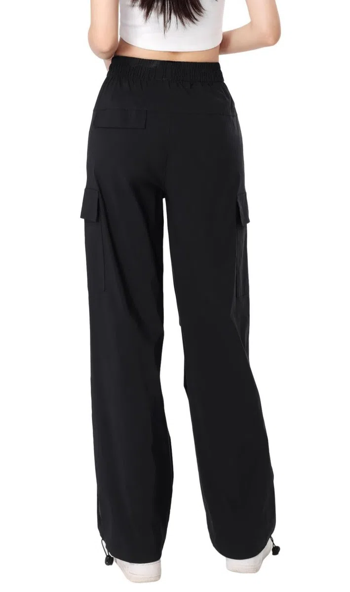 Pantaloni Cargo Donna Y2K Larghi Pantalone Lavoro ad Asciugatura Rapida Elasticizzati a Vita Alta Multi-Tasca Streetwear