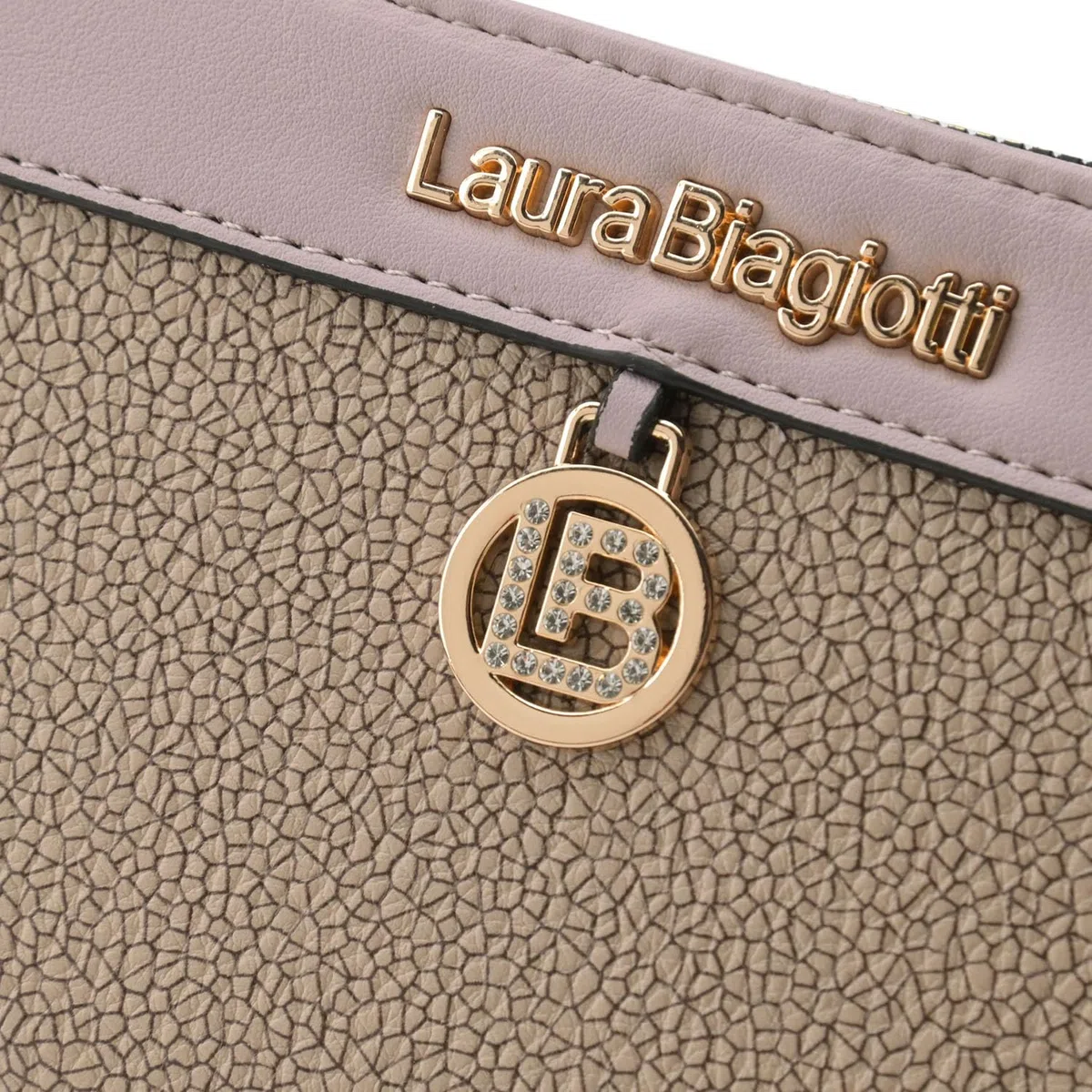 Laura Biagiotti Portafoglio Donna Grande in PU, Effetto Mosaico, Con Portamonete e Scatola Regalo