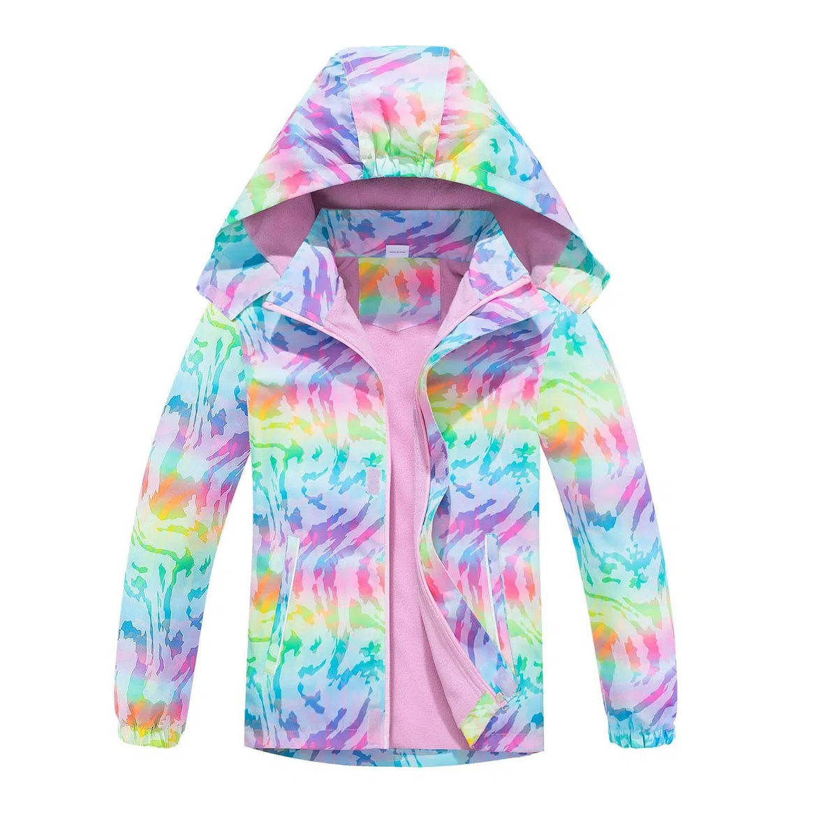 Felpa con cappuccio 146, giacca softshell da ragazza, giacca invernale per le mezze stagioni, con pile, impermeabile, traspirante, con spilla magnetica, per giacche