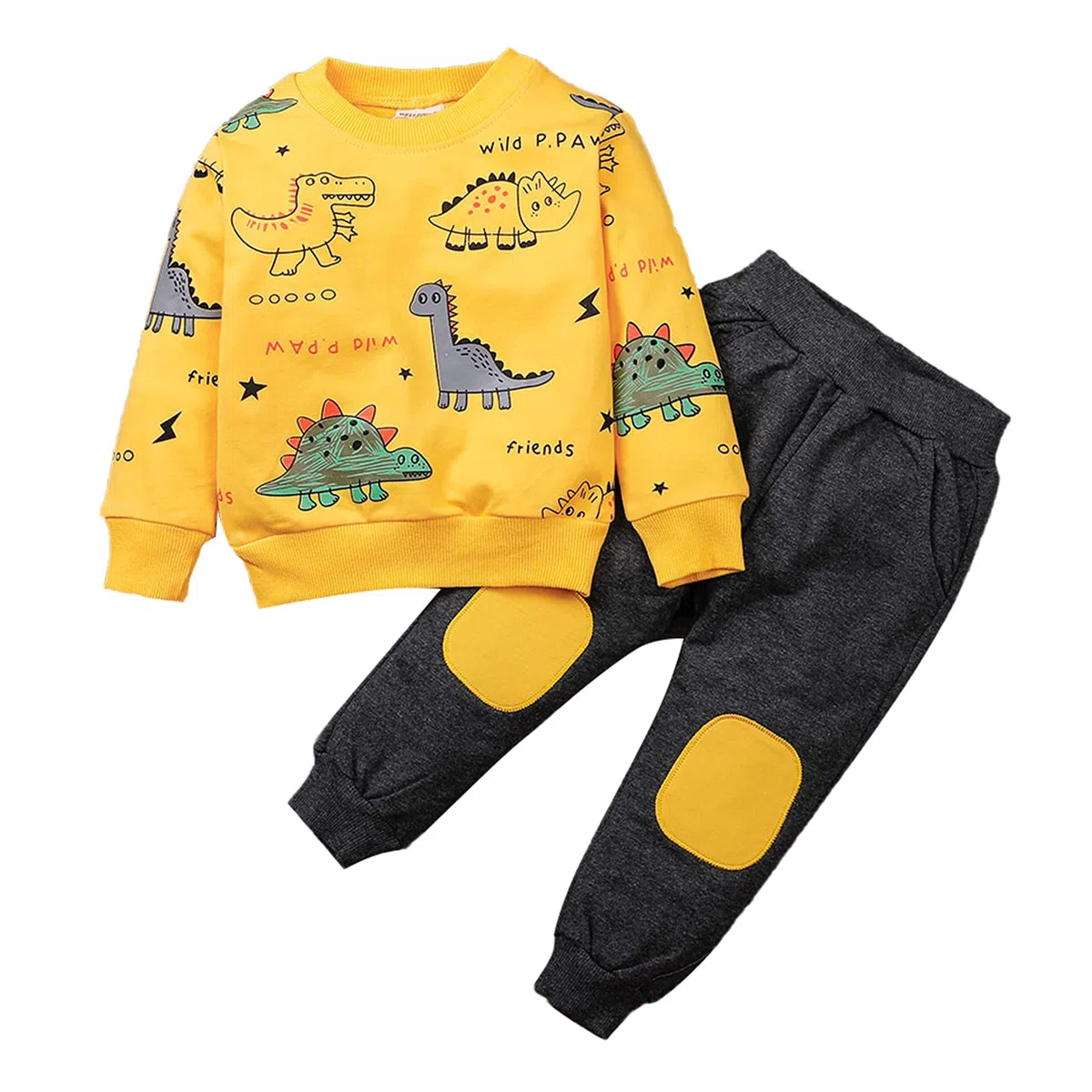 amropi Ragazzi Tuta Dinosauro Stampato Felpa e Jogging Pantaloni 2 Pezzi Completo Bambino Set per 1-6 Anni