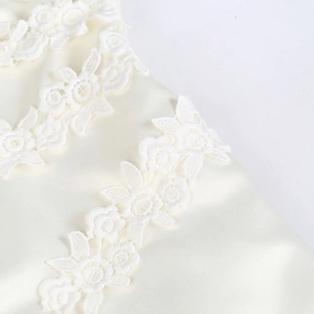 Abiti da Sposa Donna Elegante Senza Maniche Scollo a V in Pizzo Lungo Vestito per Matrimonio