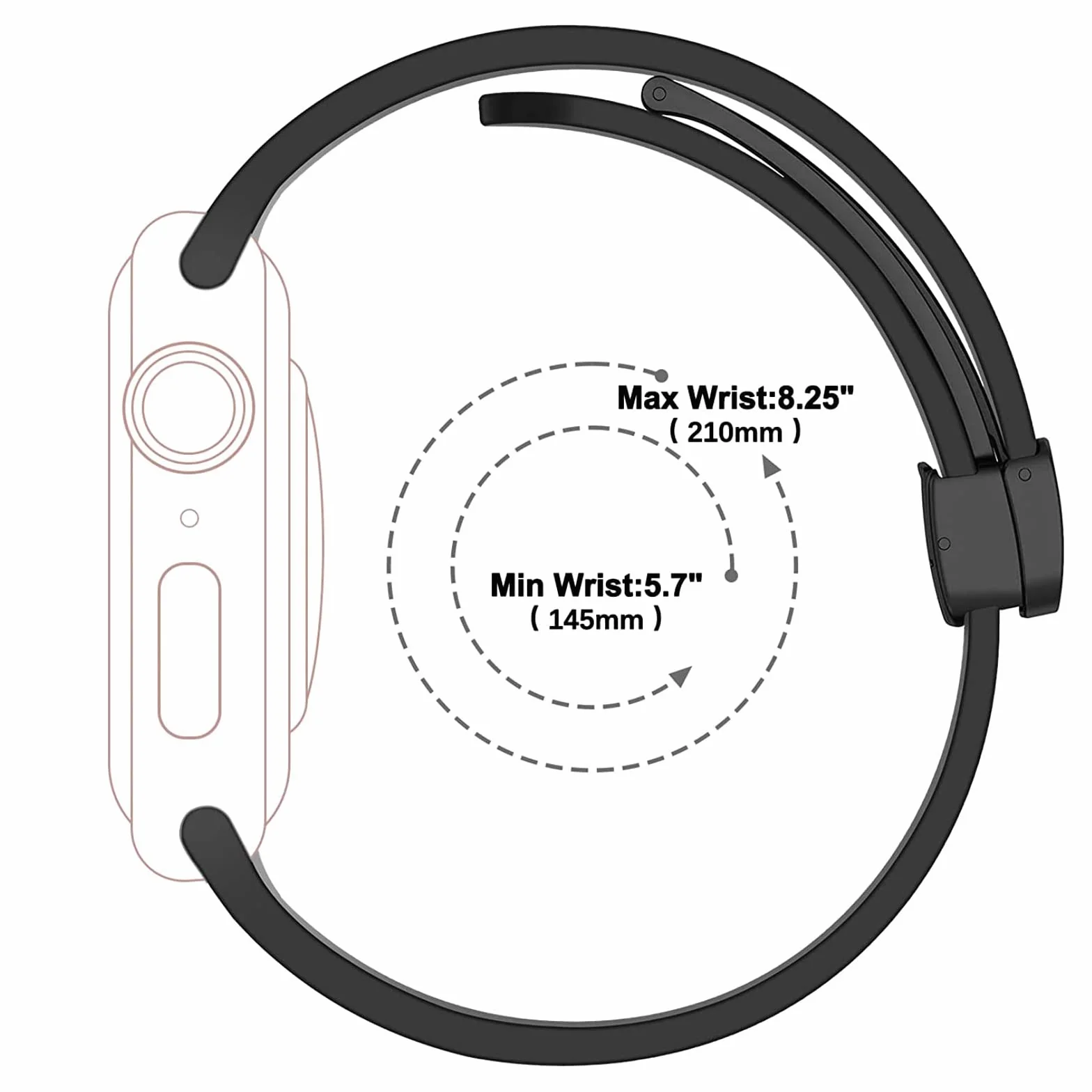 Cinturino di ricambio per smartwatch Slothcloud KIds da 3,8 cm H97, in morbido silicone, con fibbia magnetica, compatibile con orologio Slothcloud H97 da 3,8 cm/YOUSOKU H97 per bambini e ragazze
