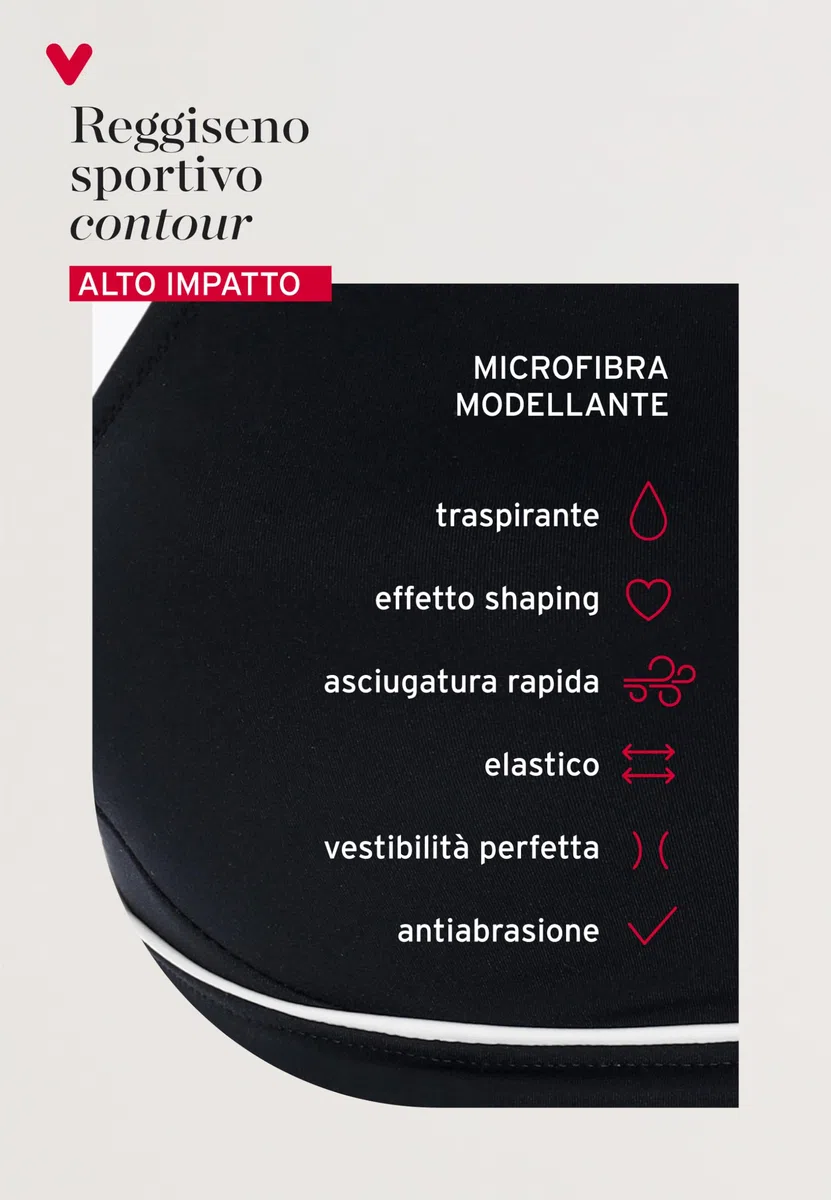 Lovable Sportivo -Top Brassière - Microfibra Modellante Senza Cuciture - Asciugatura Rapida, Sport Alto Impatto-Active Comfort Reggiseno Donna