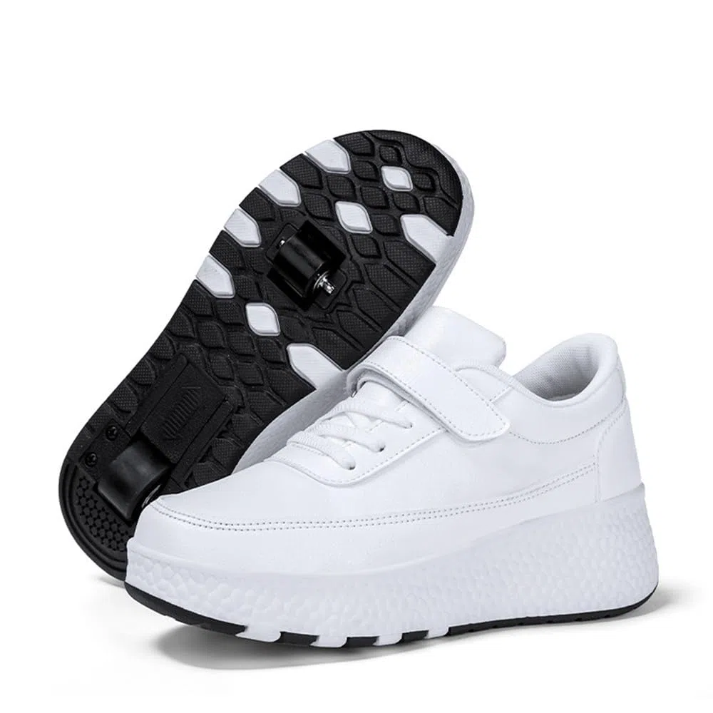 Mateju Scarpe con Rotelle Retrattile Bambina Bambino, 2 in 1 Sportive Scarpe da Skateboard Doppia Ruote Sneakers Suola Spessa Leggere Scarpe da Ginnastica da Pattini Multisport