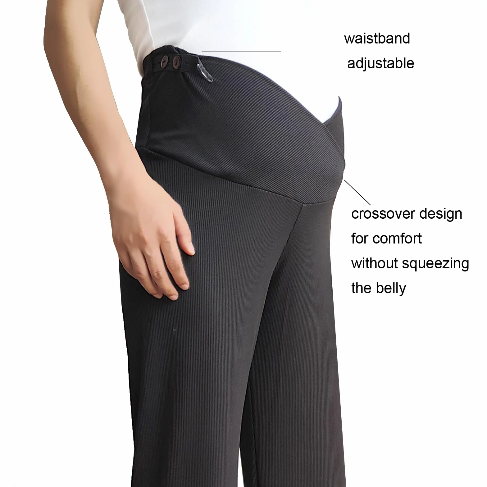 Pantaloni Premaman Gamba Larga, Pantaloni Lunghi Larghi Casual da Gravidanza Donna, Pantalone Premaman per Lavoro Pantaloni da Atletici Comodi