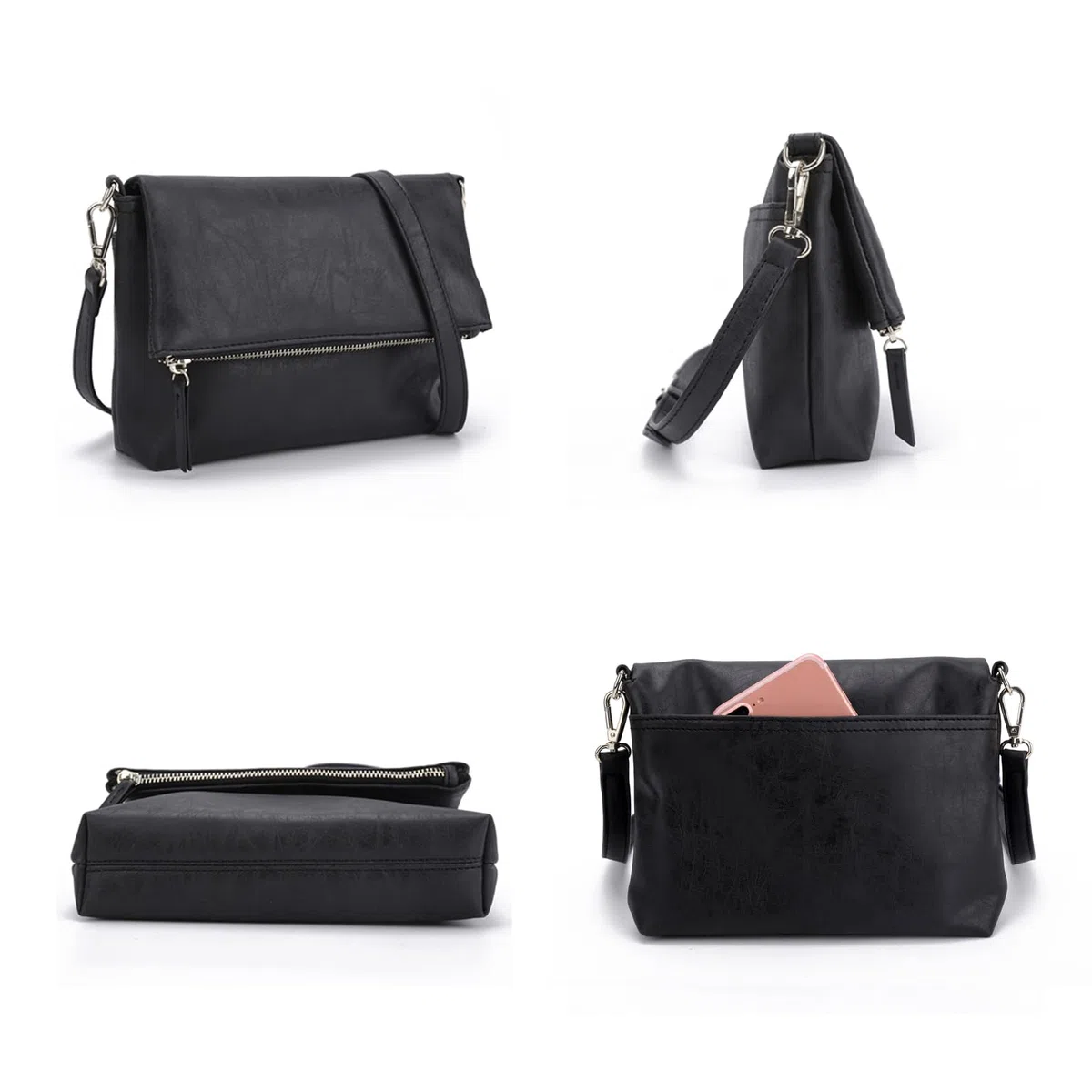 Gladdon borsa tracolla donna, borse donna con 3 scomparti, cartella con multitasche per contenere ciò di cui una donna ha bisogno, morbida e facile da usare