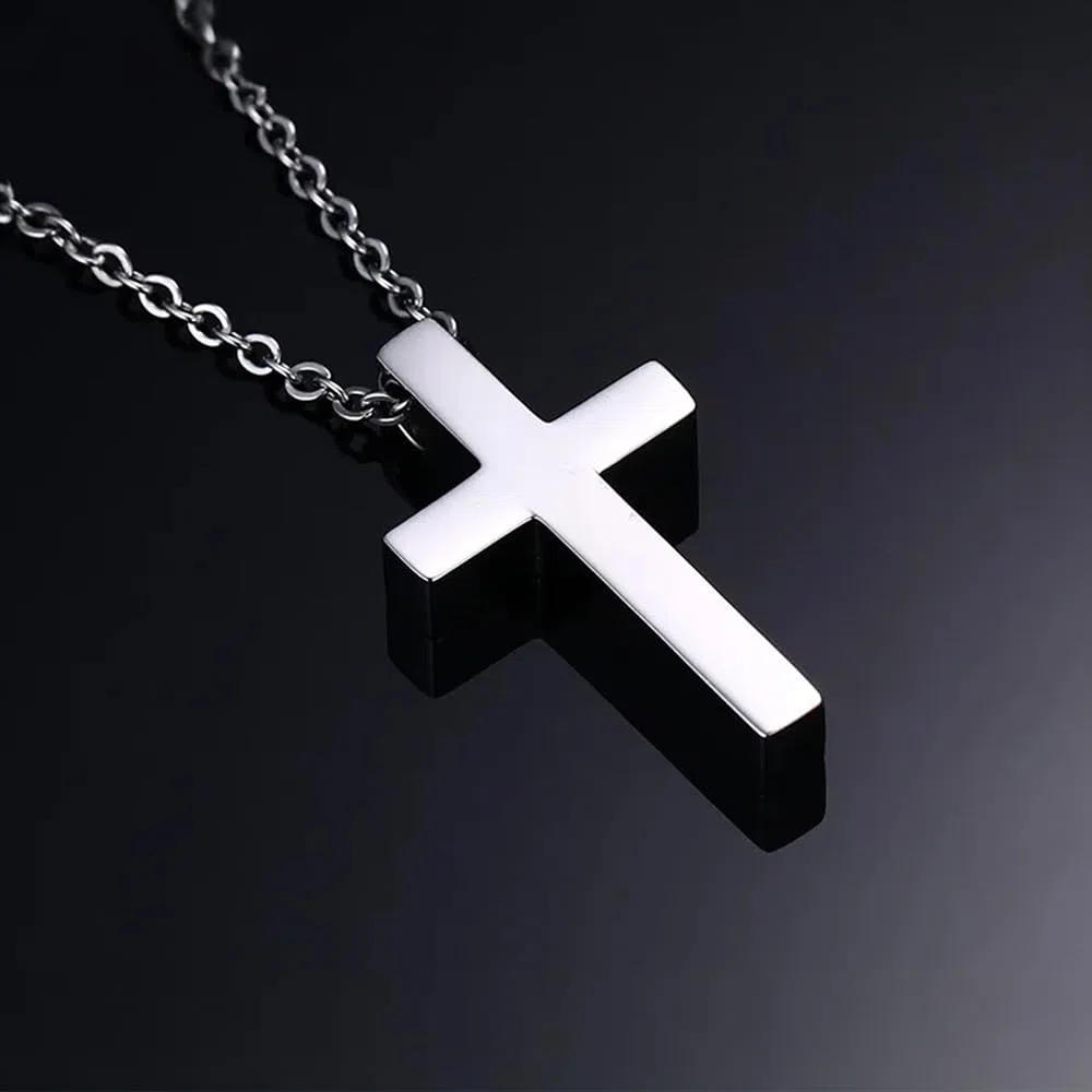 Bramart Collana a Croce Argento Oro Prima Comunione Bambino Regalo per lui Ragazzo compleanno natale - Cofanetto con DEDICA incluso