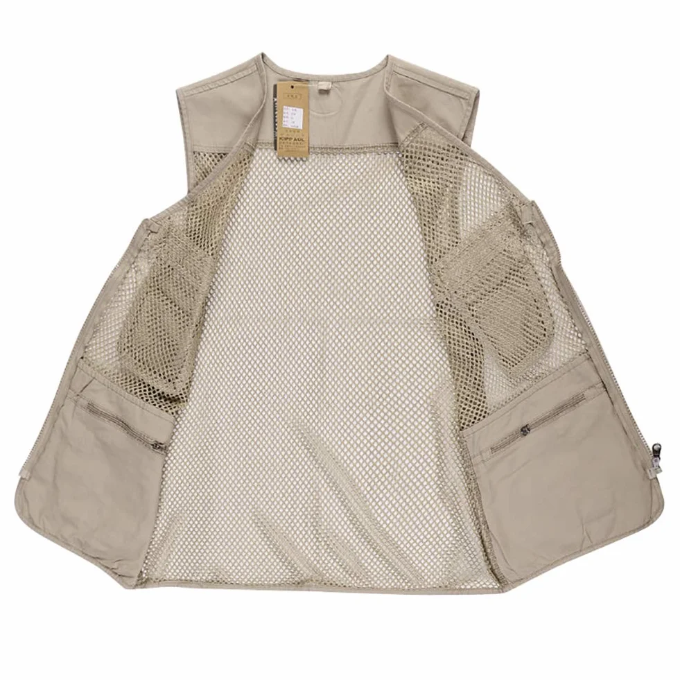 Uomo Gilet da Pesca Multitasche Maglia Giacca Traspirante Gilet da Lavoro Viaggio Estate Fotografia Vest