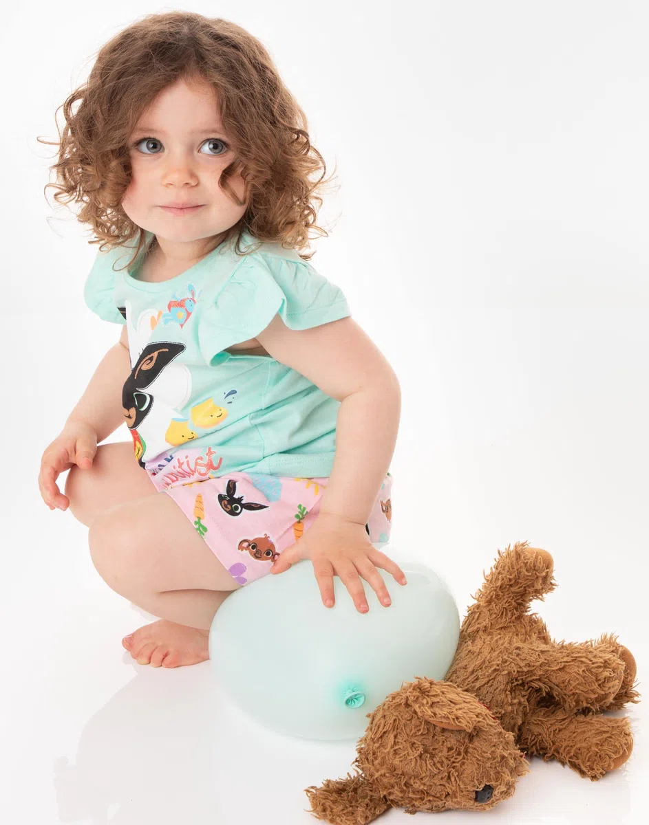 Bing Bunny Pigiama Ragazze Sula Carattere CBeebies Camicia Pantaloncini Bambini