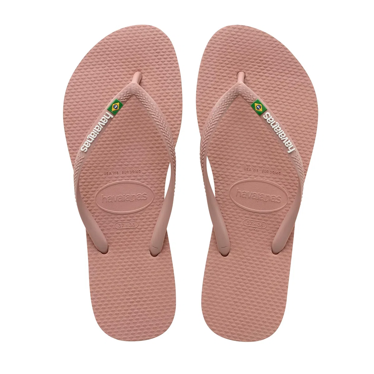 Havaianas - Slim Brasil Logo, Bequeme, Robuste und Leichte Badelatschen für Frauen, Hommage an Brasilien, Flagge auf Riemen und Sohlen