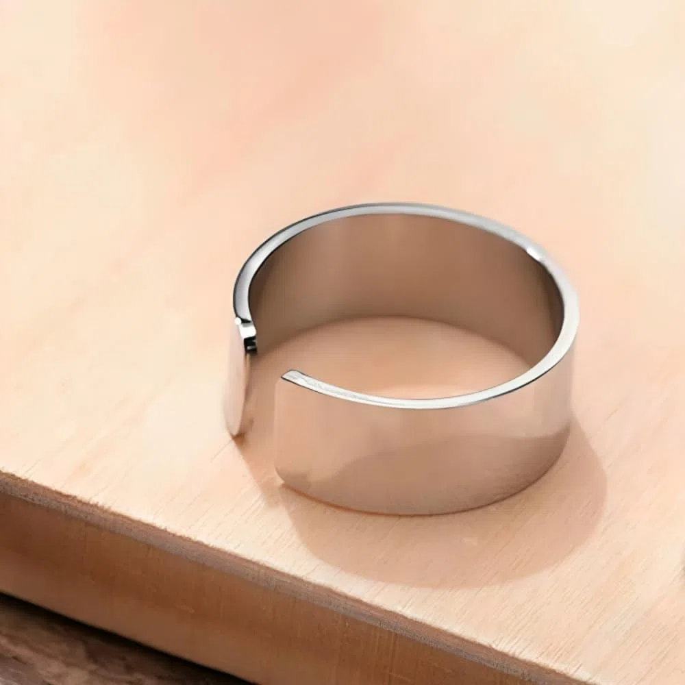 ZENSE - Anello aperto da uomo regolabile in acciaio lucido ZR0182