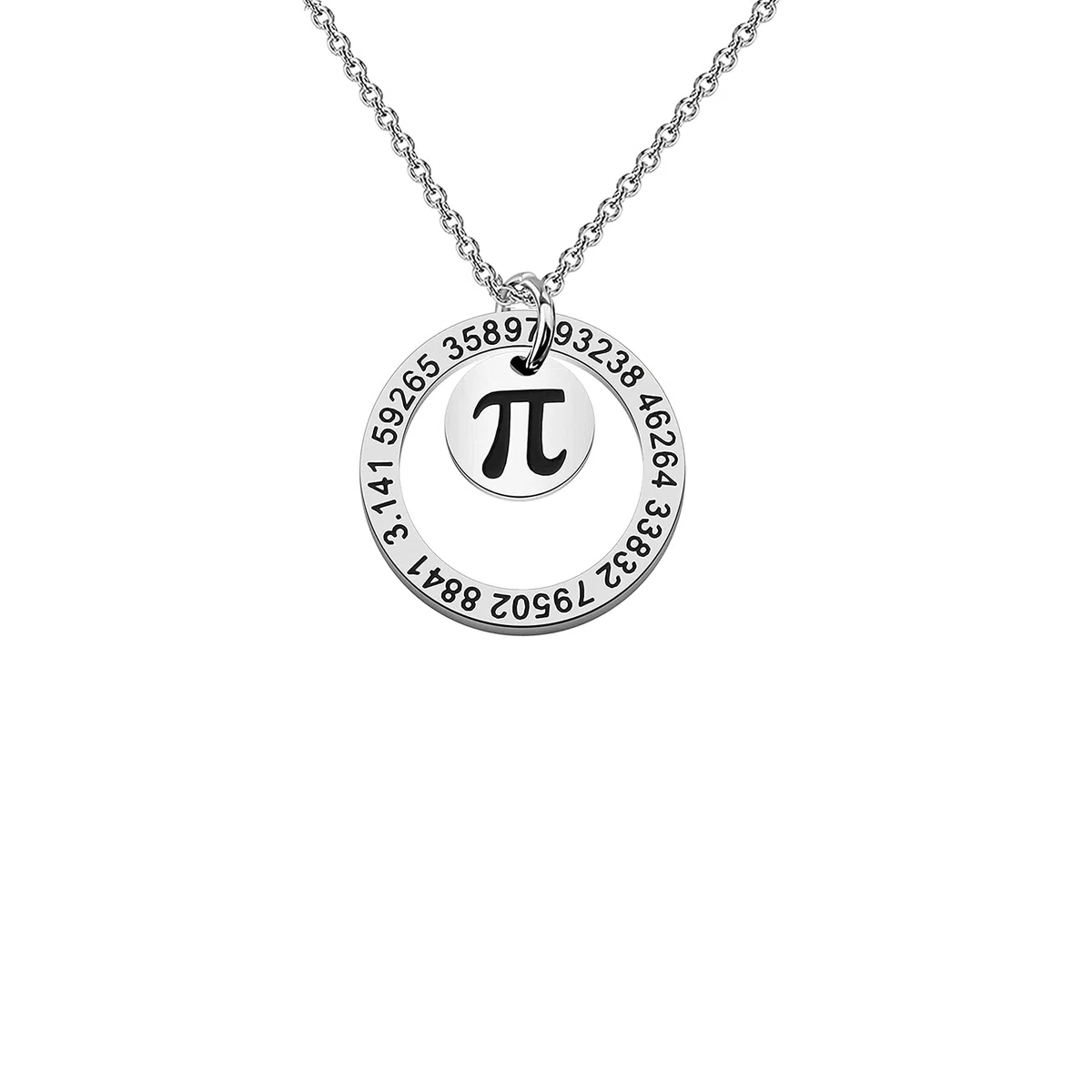 FUSTMW Matematica collana simbolo matematica ciondolo collana matematica gioielli regali matematica numero simbolo scienza matematica regali matematica, Large, Nessuna pietra preziosa