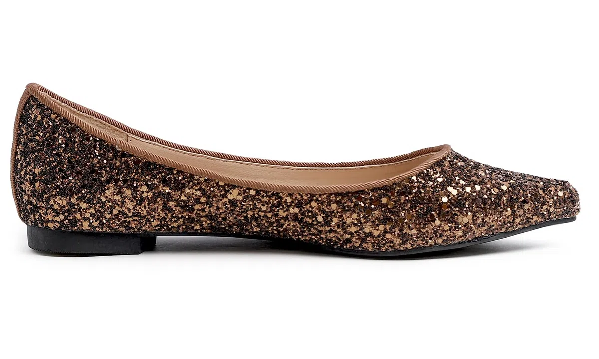 Feversole Ballerina in Paillettes Luccicanti Colorata con Cuscino in Memory Foam per amaretti da Donna