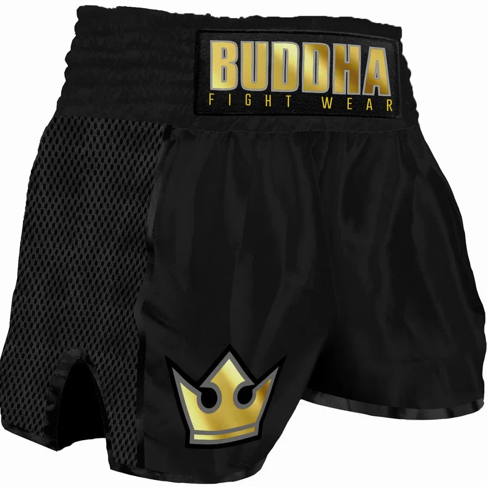 Buddha Fight Wear. Short Retro Premium. Appositamente progettato per Kick Boxing, Muay Thai, K1 o qualsiasi modalità di Sport di Contatto