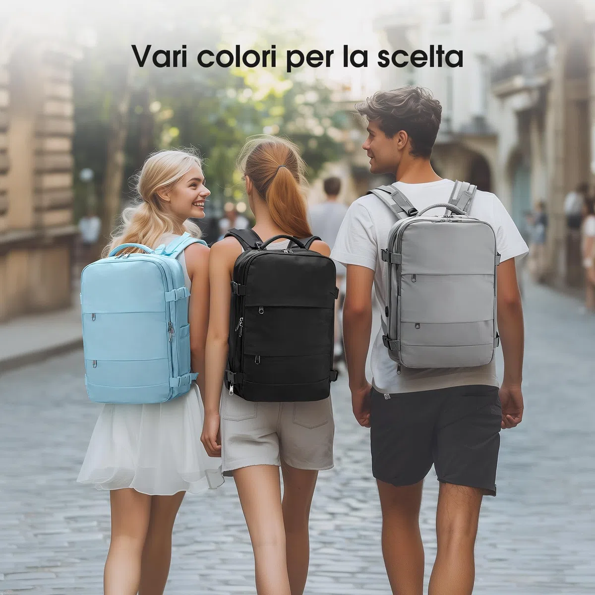 Samfolk Zaino Ryanair 40x20x25 Zain da Vaggio bagaglio a mano ryanair 12 Tasche zaino sottovuoto viaggio con Borsa Scarpe Separata per Donne e Uomini Bagaglio a mano, 20L (Nero, 40x20x25)