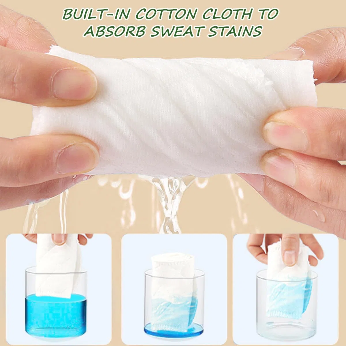 16 fodere per il sudore in cotone sotto il reggiseno, 3 strati riutilizzabili in cotone, supporto fresco per prevenire irritazioni e arrossamenti, imbottiture lavabili per reggiseno in cotone