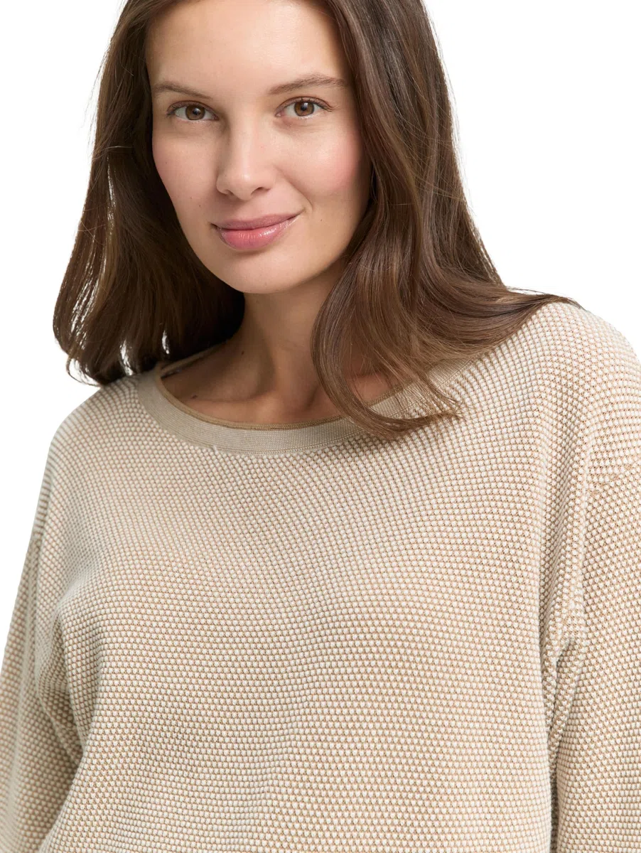 Tom Tailor 1033125 Maglione Lavorato a Maglia con Struttura Donna (Pacco da 1)