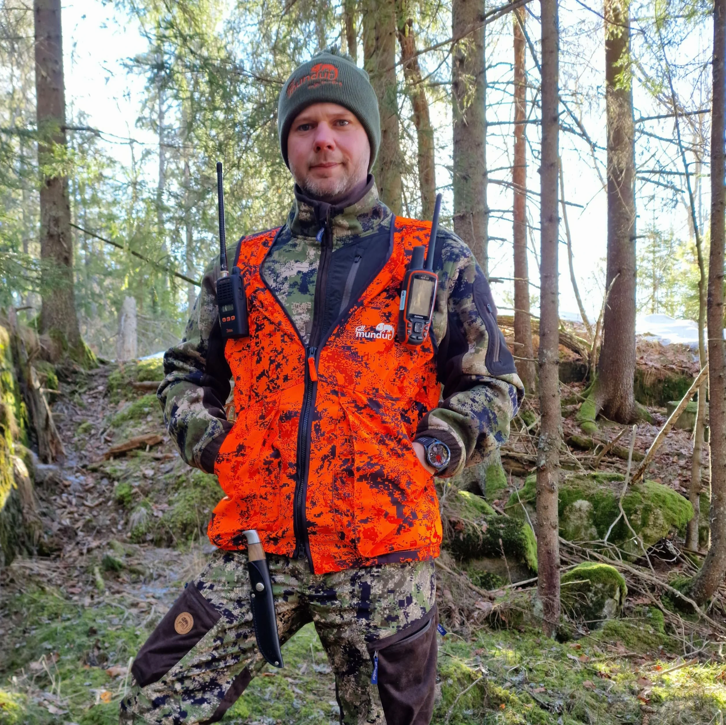 Orange Blaze Camo Arancione Gilet da caccia di sicurezza gilet leggero con tasche multiple per adulti unisex