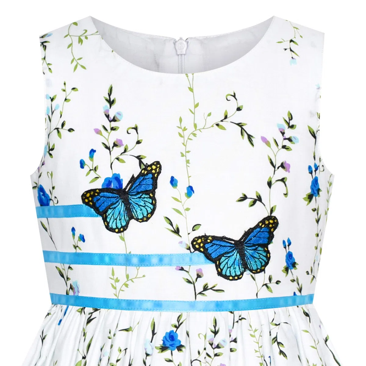 Sunny Fashion Vestito Bambina Viola Rosa Fiore Doppio Cravatta a Farfalla Festa Bambini Sole 4-12 Anni
