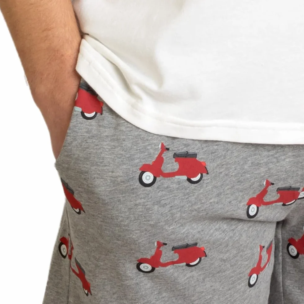 Alber’s – Set Pigiama Uomo in Cotone Elasticizzato – Maglia con Stampa a Maniche Corte e Pantaloncino Coordinato