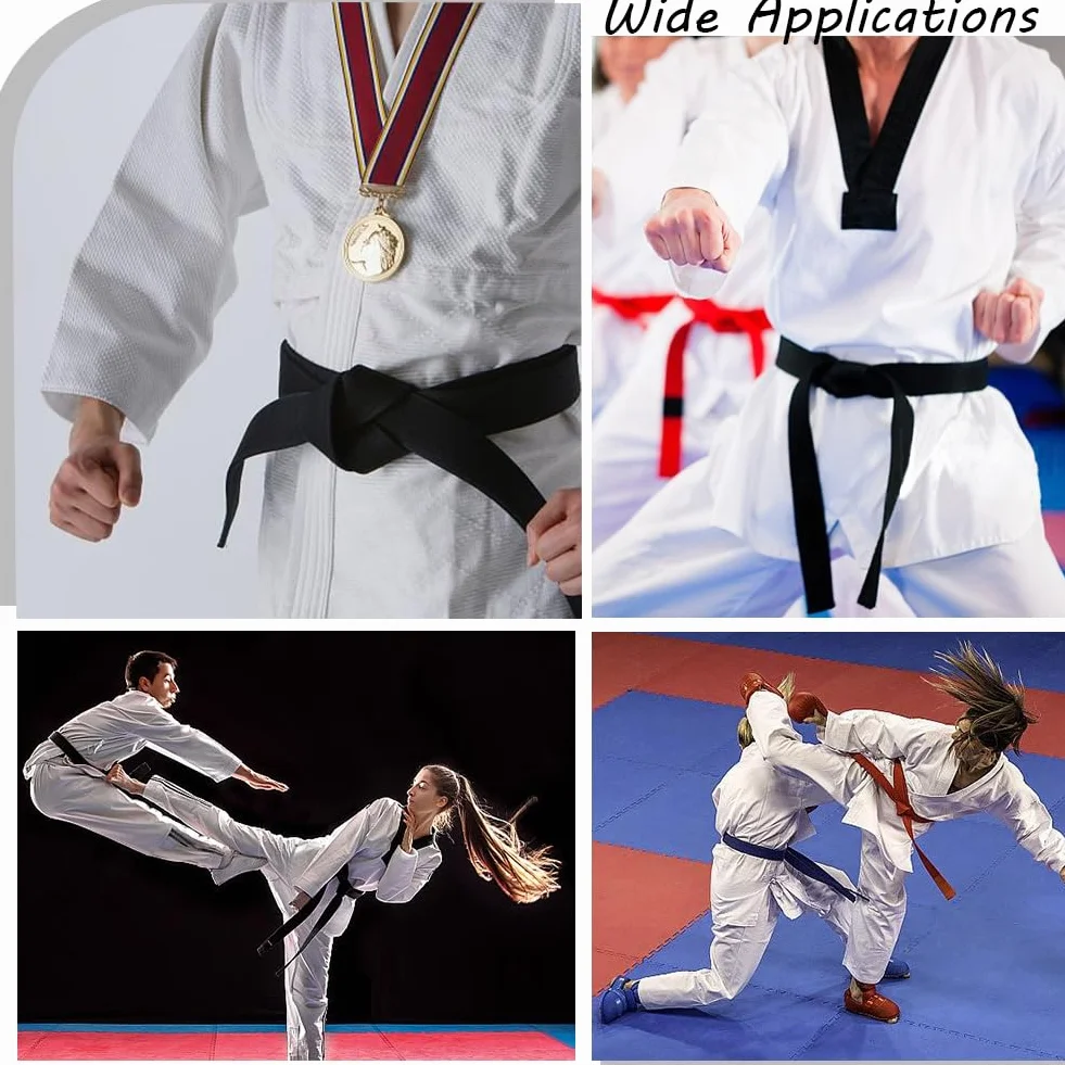 CREATCABIN Cintura Bianca per Karate Jiu Jitsu Cintura per Arti Marziali in Poliestere Judo Jiu-Jitsu TKD Aikido Cintura per Classifica Uniforme Cinture Lunghe Morbide Universali Taekwondo per 280cm