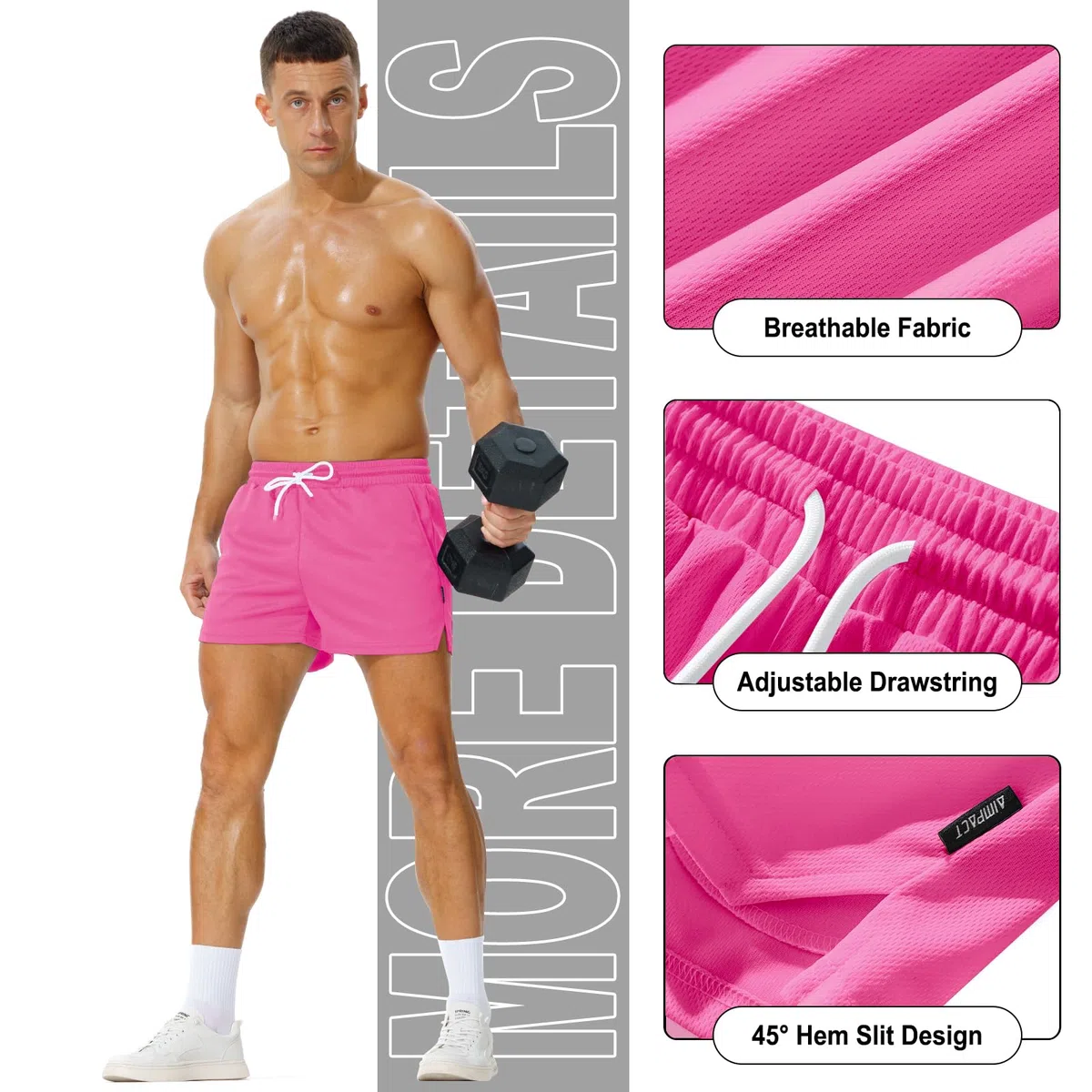AIMPACT Pantaloncini Running Uomo da 3 Pollici Pantaloncini Uomo Sportivi Leggero Traspirante con Tasche per Palestra Outdoor