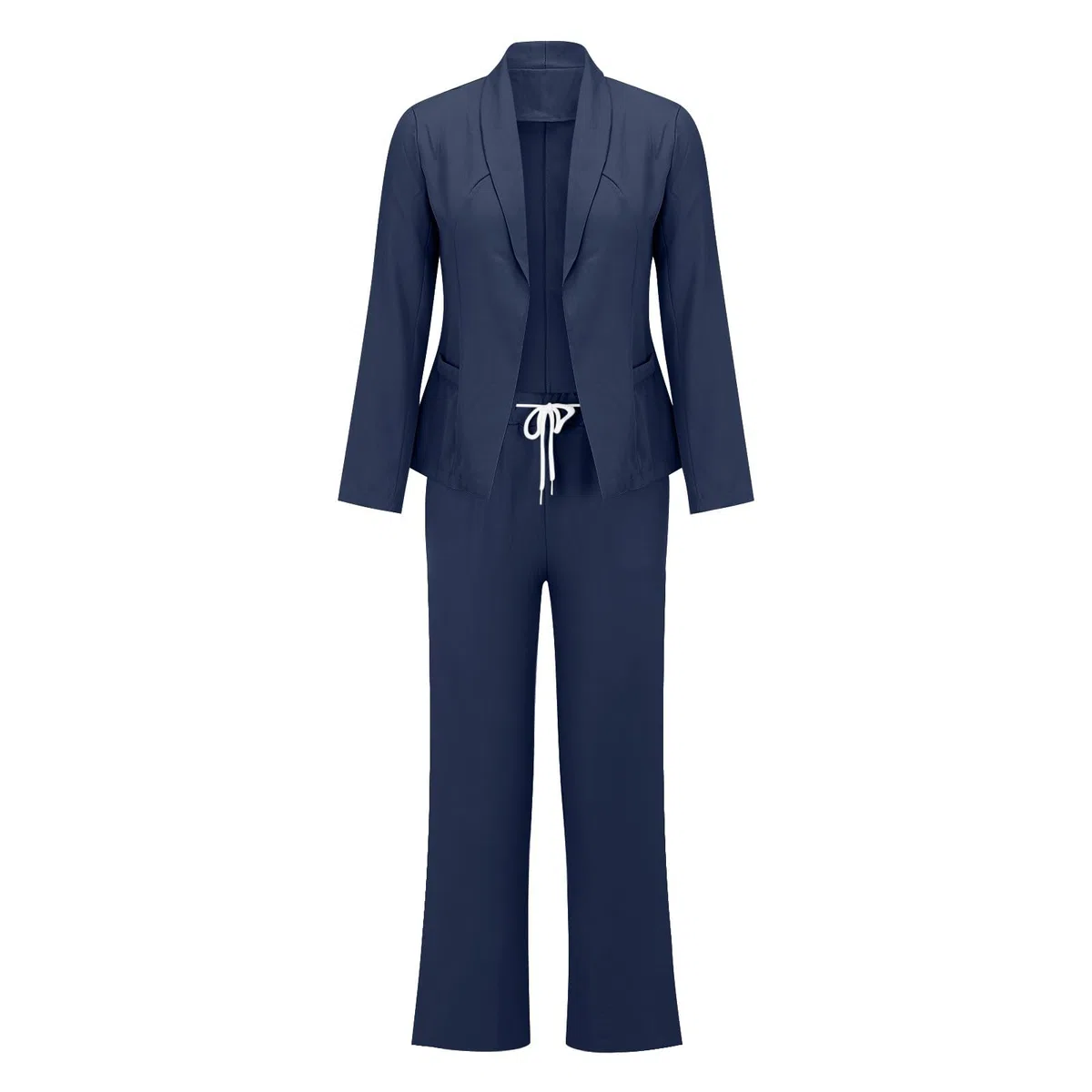 2025 Completo Donna Elegante Tailleur Blazer Completi Estivi e Primavera da Donna 2 Pezzi Risvolto Completo a Gamba Larga Pantaloni Giacca Abbigliamento per Ufficio Business OL Curvy Tuta