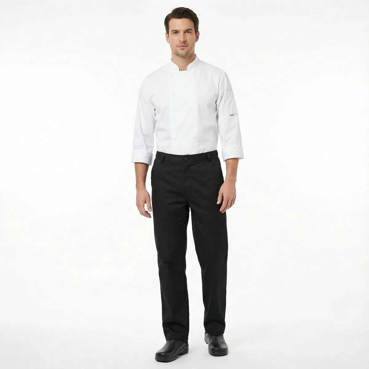 PALLTEX ARZAK Pantaloni Cuoco Uomo Pantaloni da Cuoco Uomo con 3 Tasche, Bottone e Elastico in Vita EN 13688
