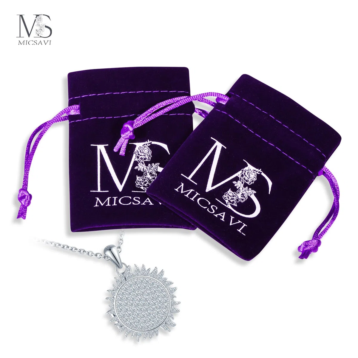 Collana Foto Personalizzata in Argento 925 Medaglione Solare per Donna, Ciondolo a forma di Sole Portafoto con Zirconi, Regalo Gioielli per Fidanzata Madre Figlia