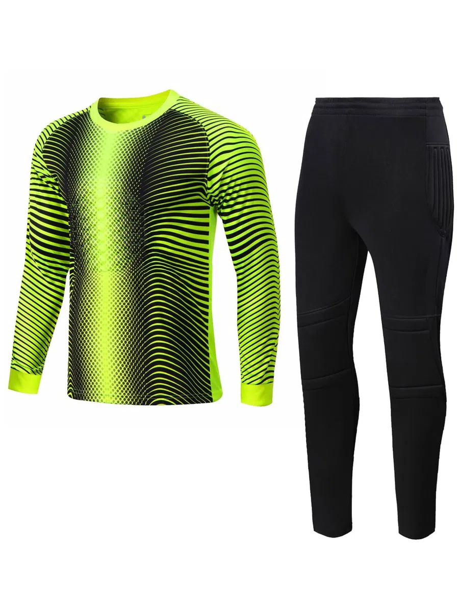 MSemis Maglia da Portiere per Bambino Ragazzo Set di Maglia da Portiere di Calcio Imbottita Goalkeeper Jersey Maglietta con Protezioni Pantaloni Sportivi Tracksuit Sweatsuit