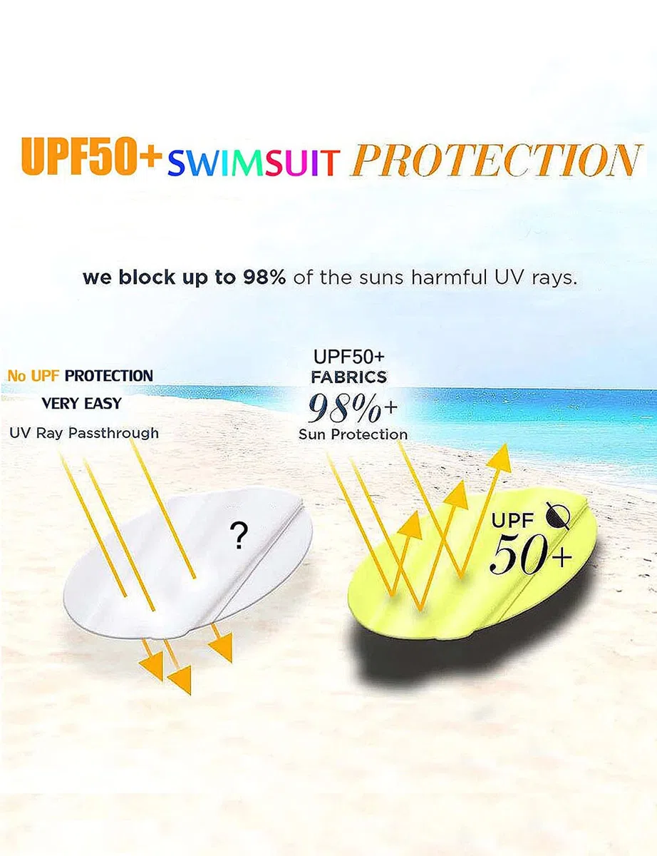 weVSwe Costume da Bagno per Ragazze 2 Pezzi Rash Guard per Bambini Costumi da Bagno A Maniche Lunghe UPF 50+ Protezione Bow-Knot