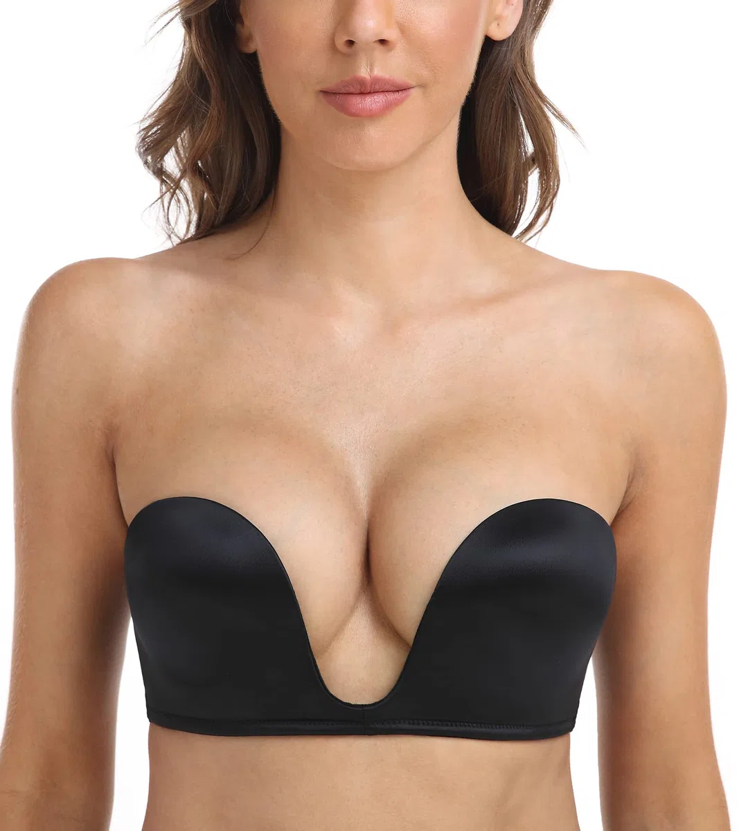 DotVol Donna Reggiseno Senza Spalline Push Up U Reggiseno Imbottito Senza Ferretto con Spalline Staccabili Reggiseno Invisibile a più Vie
