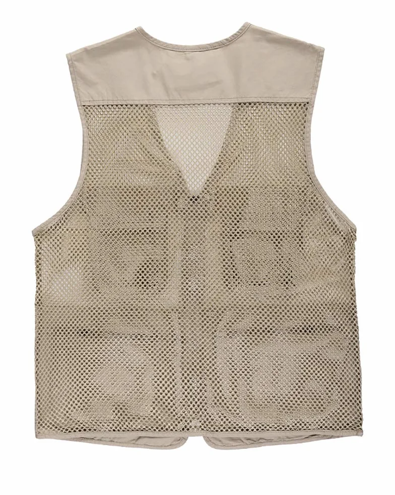 Uomo Gilet da Pesca Multitasche Maglia Giacca Traspirante Gilet da Lavoro Viaggio Estate Fotografia Vest