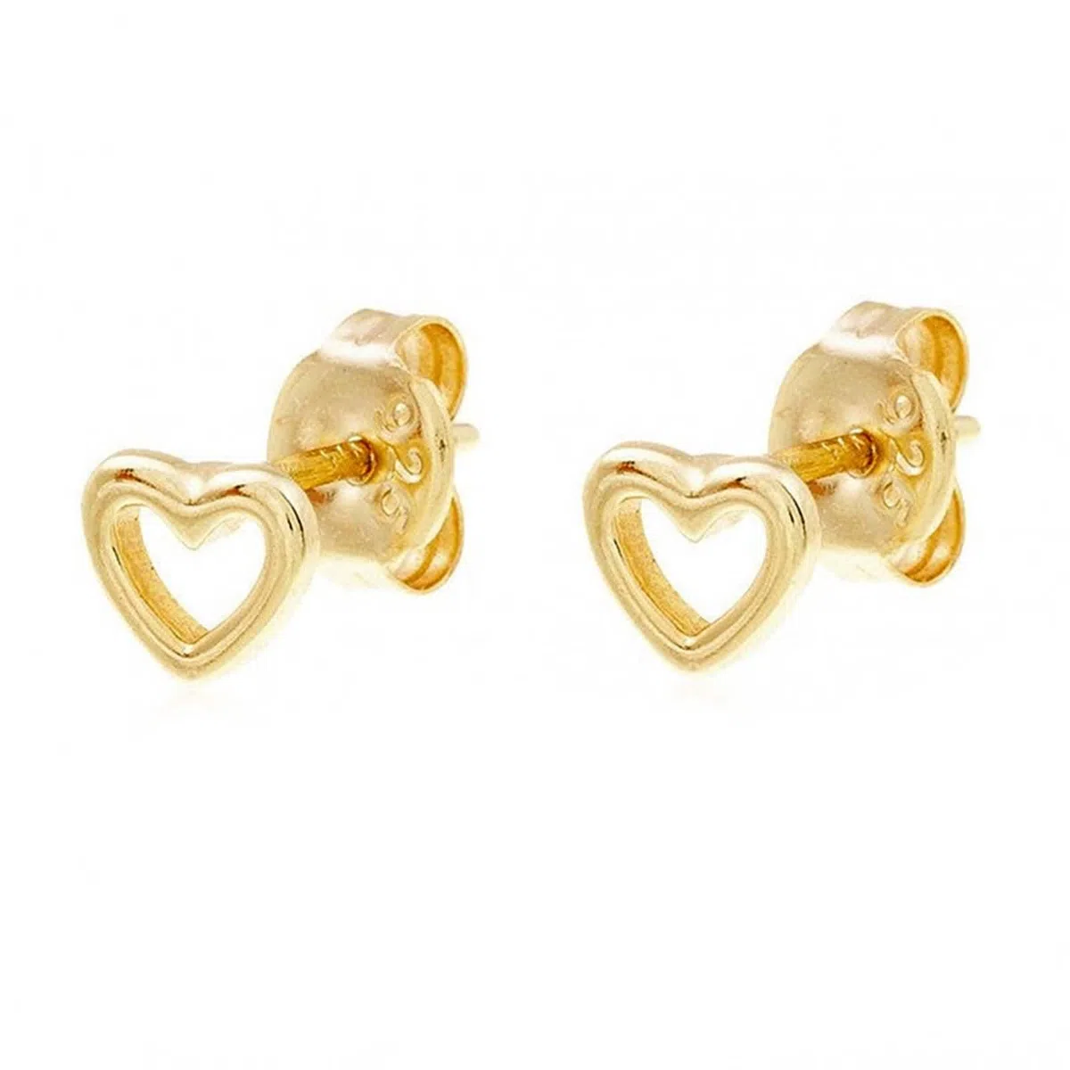 Orecchini a forma di cuore, da donna, in stile retrò, placcati in oro, eleganti orecchini alla moda, Nessuna pietra preziosa