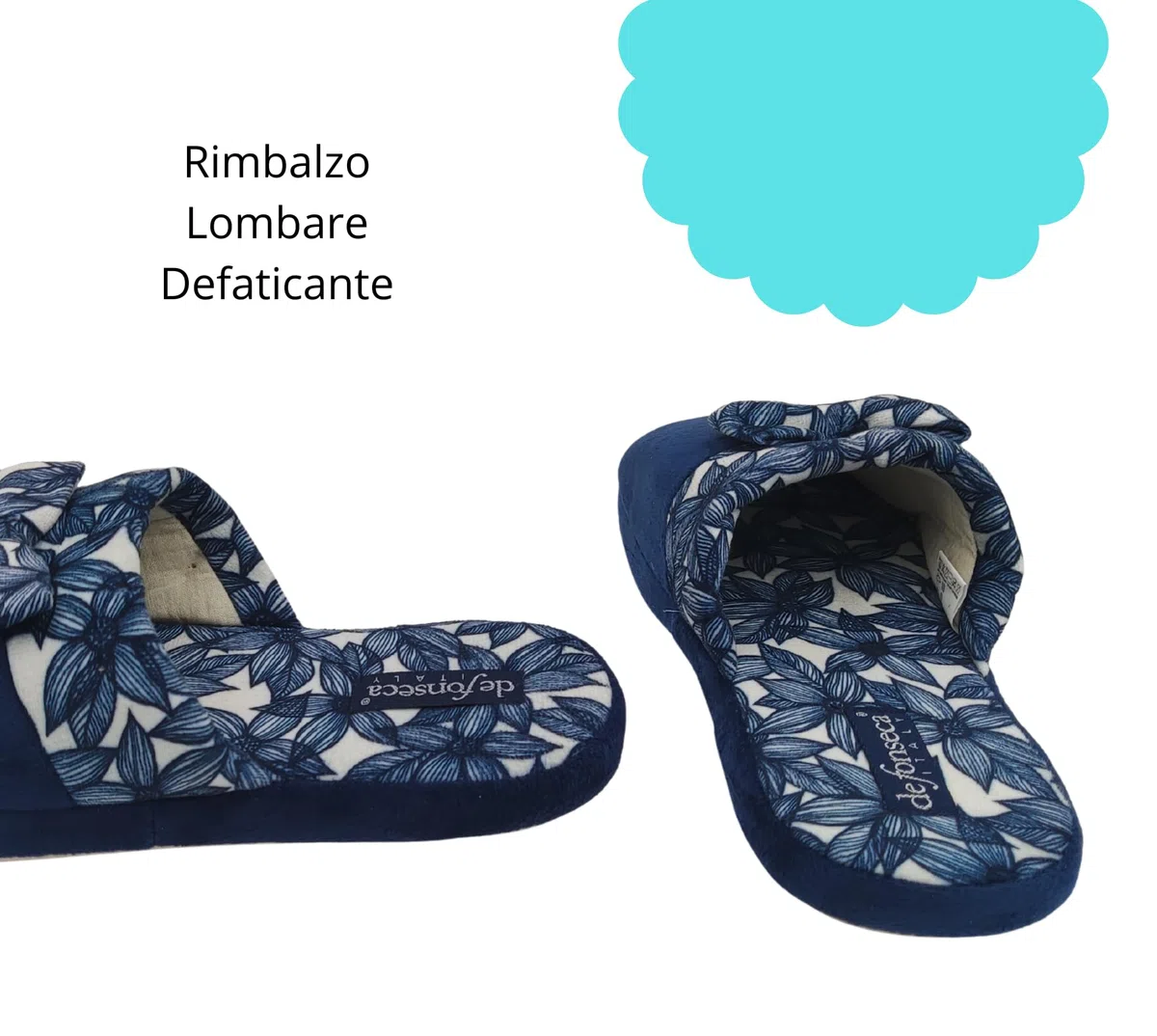 de fonseca Ciabatte alla Romana Suola in Gomma Antiscivolo, Pantofole Donna Estate Inverno in Cotone