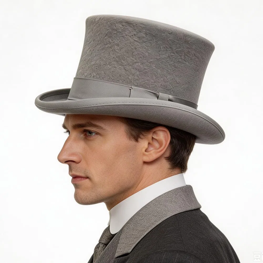 Cappello a Cilindro in Lana per Uomo, Cappello Mago, Cappello Smoking Formale, Berretto Uomo con Cappello a Cilindro per Costume Natalizio, Cappelli Vittoriani, Cappelli Uomo con