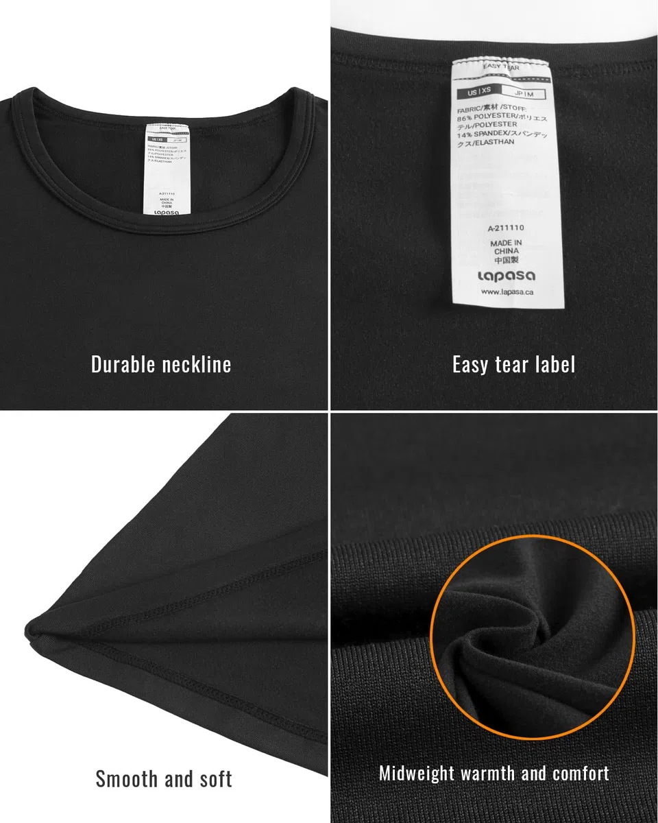LAPASA Pacco da 2 o 1 Maglia Termica Donna Manica Lunga Fodera in Micro Pile - Pigiama Abbigliamento Intimo Canottiera Calda Elegante Elastica Traspirante Sportiva L15/L39/L42