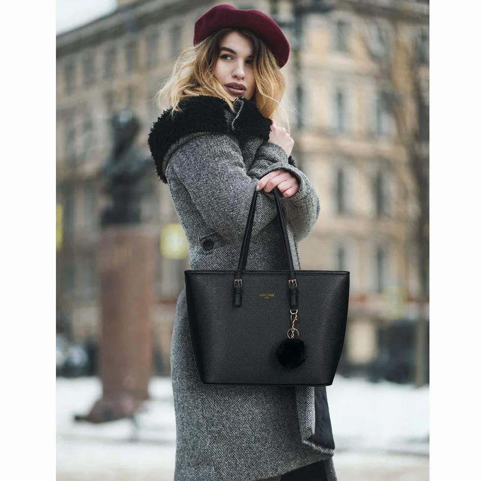 URAQT Borse Tote Donna, Borsa della spesa Borse Donna da Spalla Semplice Grandi Capacità Moda Tote Bag Borse Donna Grandi Borse Nera…
