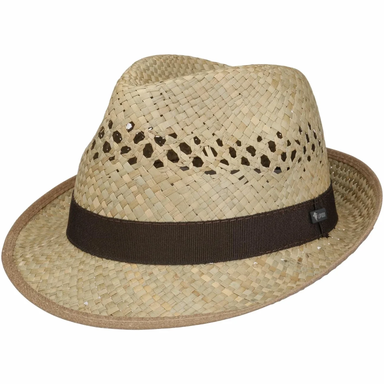 LIPODO Cappello di Paglia Trilby Donna Uomo Made in Italy Cappello Estivo Nastro in Gros-Grain Nero