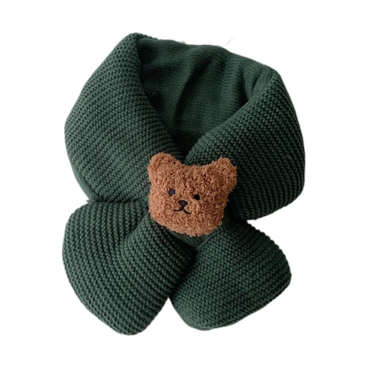 Sciarpa invernale calda con orso, in lana, per bambini, ragazzi, ragazze, bambini, fazzoletto da collo (0-3 anni)