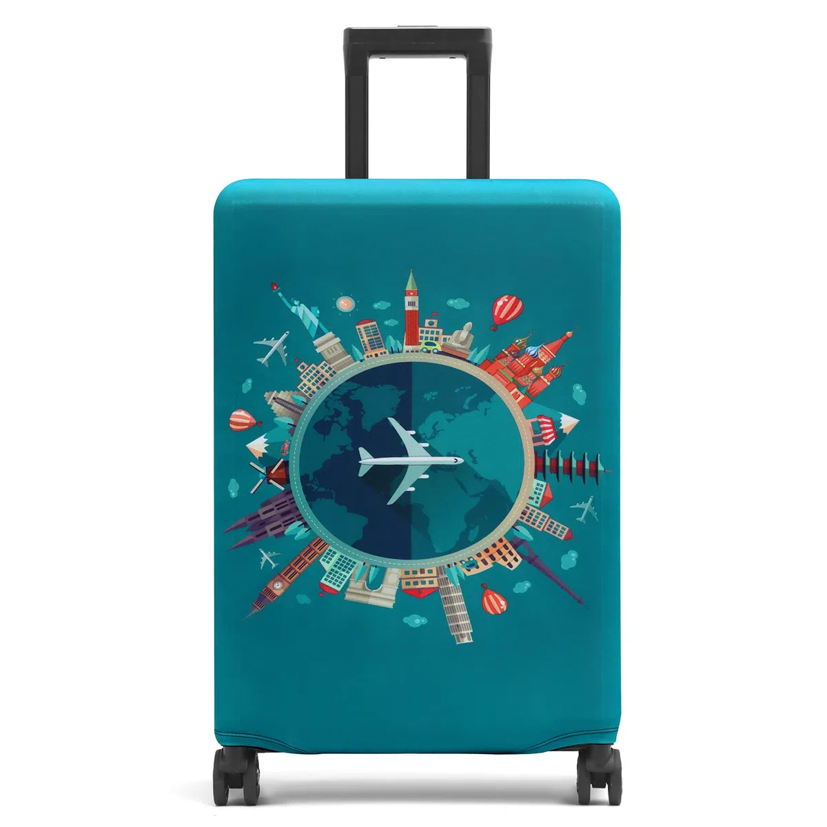 Custodia Valigia 18-32 Pollici Fibra di Carbonio di Bambù Luggage Cover in Poliestere Trasparente Viaggio Luggage Trolley Case Cover Protector