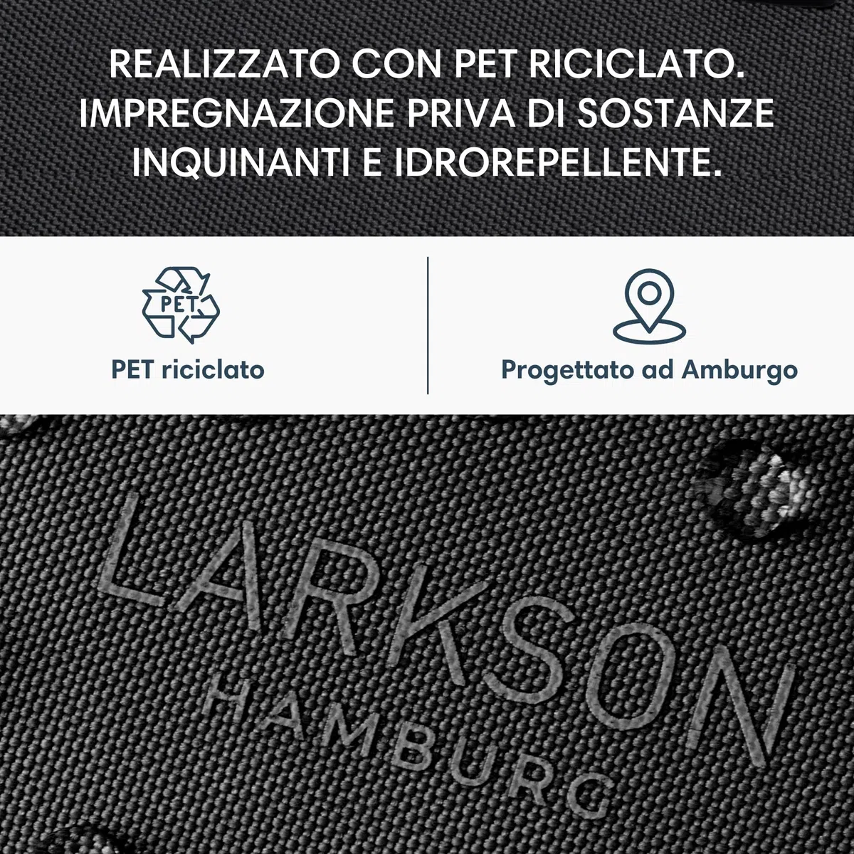 Larkson Borsa da Petto Donna e Uomo Nero - Helge - Marsupio Borsa a Tracolla con Blocco RFID e Passanti Antifurto sopra la Cerniera - Imbottitura in Rete - Idrorepellente