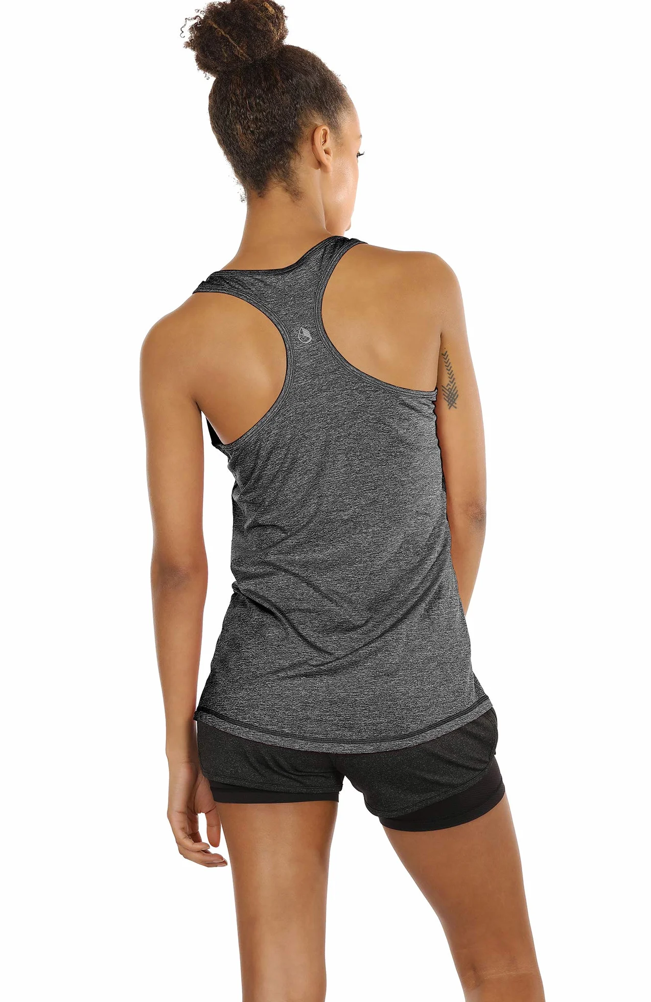 icyzone Donna Canotta Sportiva Running Racerback Top Senza Maniche Fitness Palestra Shirt, Pacco da 3