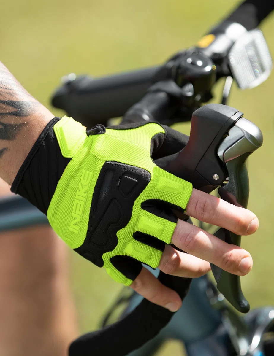 INBIKE Guanti MTB Estivi da Uomo Guanti Ciclismo Senza Dita in 5mm Imbottitura Traspirante Antiscivolo con Ottima Presa