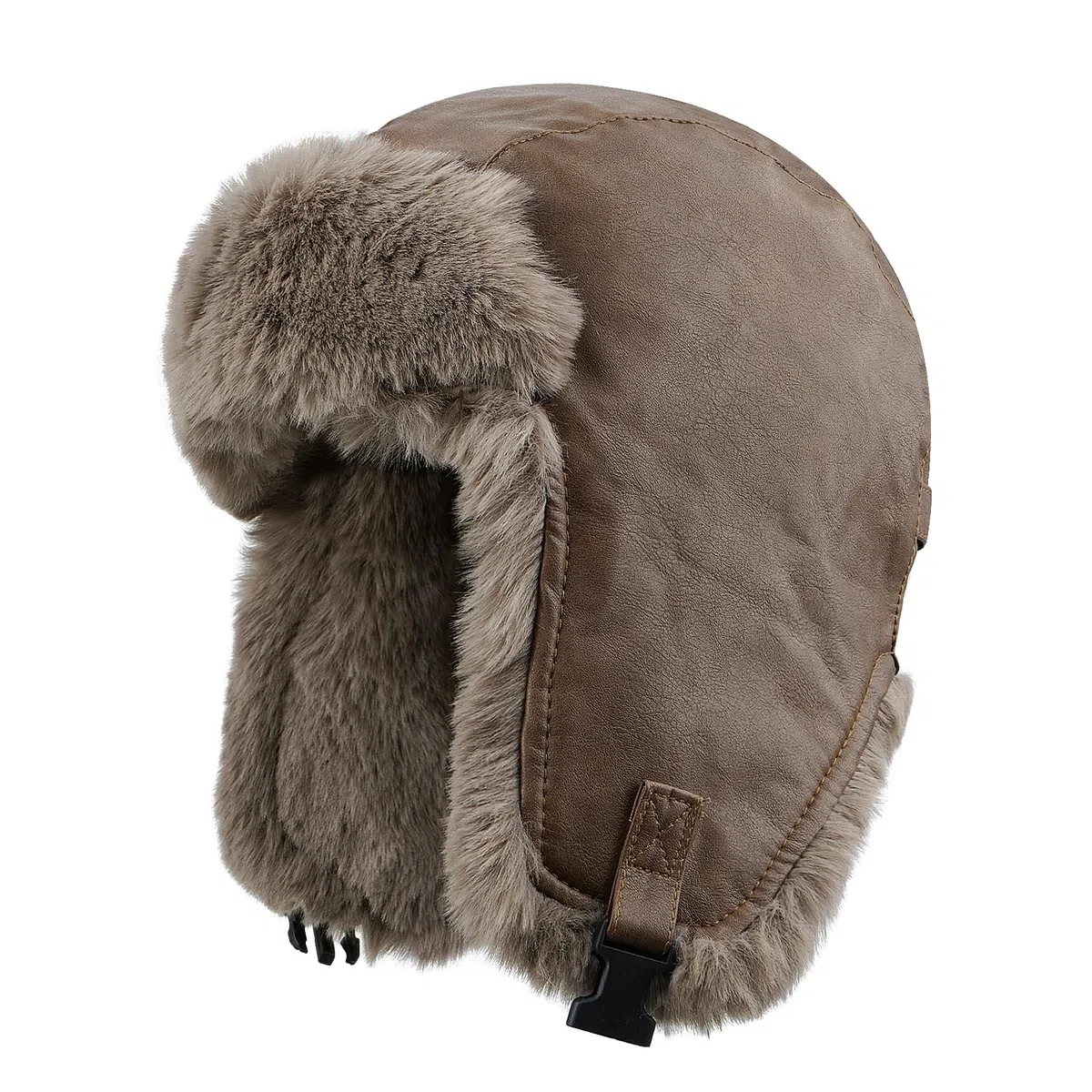 CLAPE Cappello Aviatore Uomo Donna Colbacco in Finta Pelle Cappello Caldo Invernale con Paraorecchie Impermeabile Cappello Ushanka