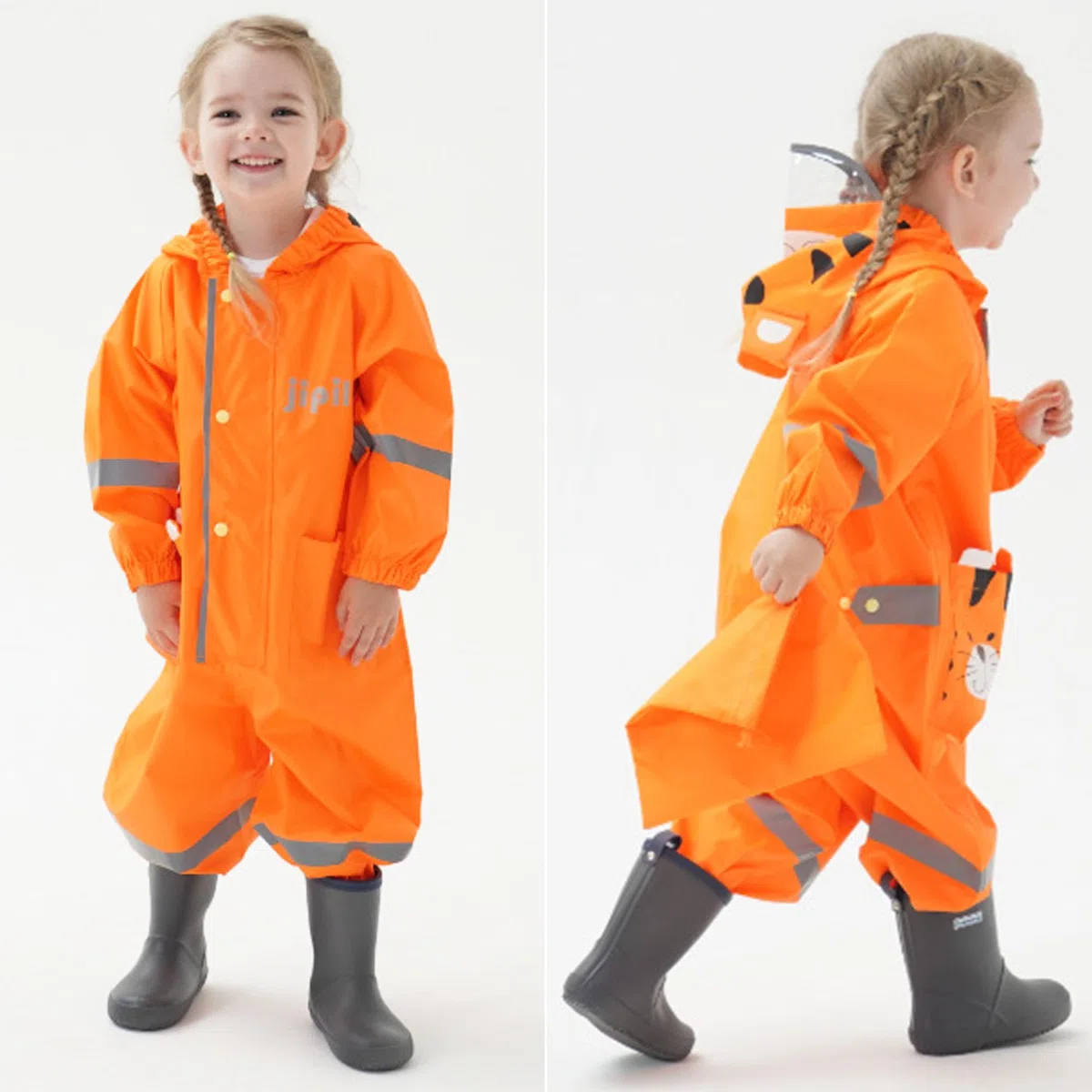 Fewlby Impermeabile Bambini Tuta Pioggia Bambina Antipioggia con Cappuccio Poncho Impermeabile Ragazze Ragazzi Giacche da Pioggia con Cappello Trasparente per 1-10 Anni