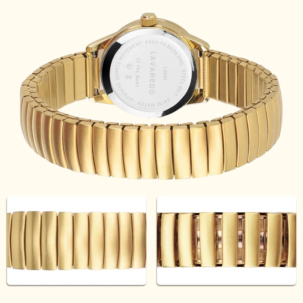 Timever Orologio da Donna Elegante al Quarzo Analogico - Cinturino in Acciaio Inossidabile - Quadrante con Numeri Grandi Luminosi e Data-Regalo Perfetto per Moglie e Fidanzata