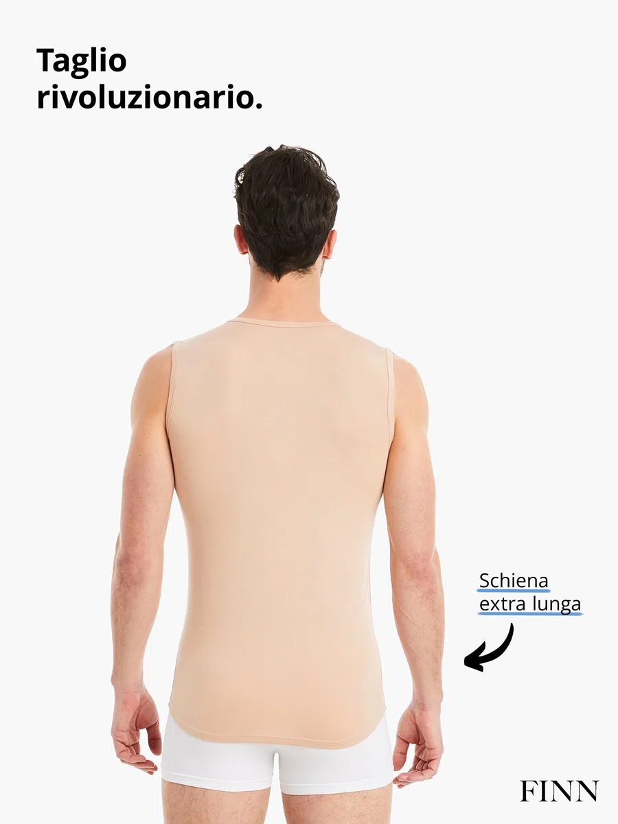 FINN Maglietta Intima Business Uomo Senza Maniche con Scollo a V - Maglia Sottogiacca in Originale Tessuto Lenzing® Modal - La Canottiera Perfetta sotto Camicia e Abito