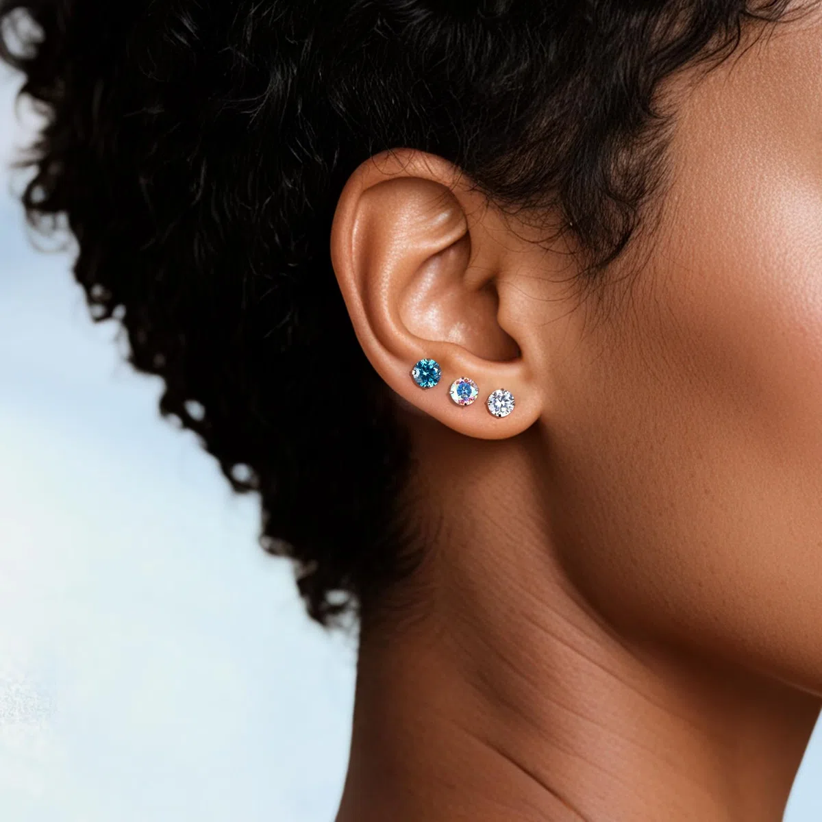 limerencia G23 Orecchini in Titanio Orecchini Uomo Diamante con Retro a Vite,Orecchini Anallergici con Zircone Cubica per Donna Bambina,Orecchini Senza Nichel per Orecchie Sensibili